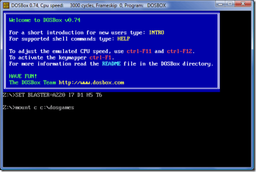 Mount Drive in DOSBox