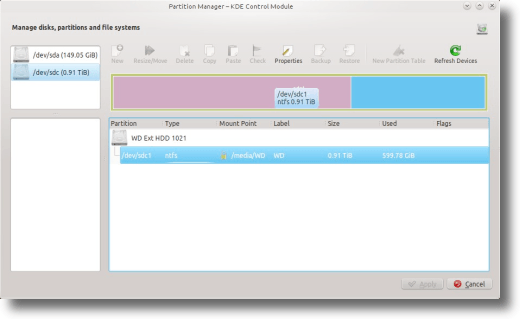 KDE পার্টিশন ম্যানেজার